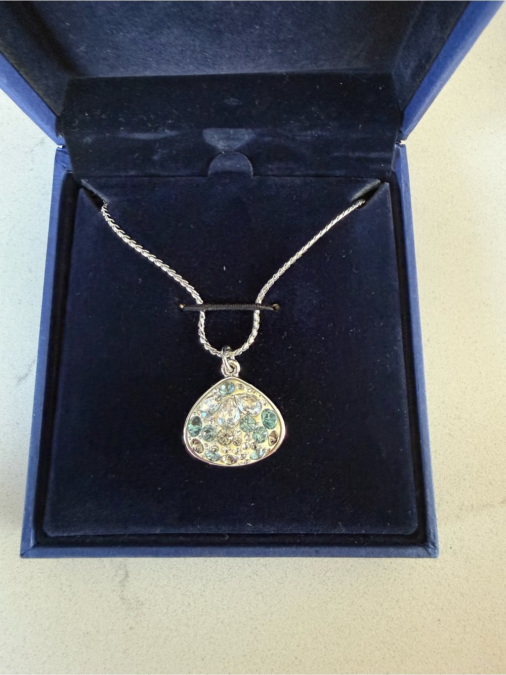 Swarovski Sparkling teardrop pendant necklace with silver chain